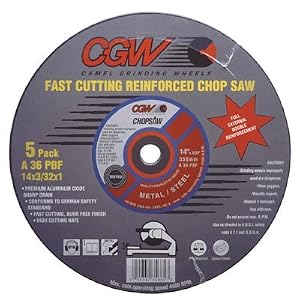 CGW ABRASIVES 36122 CHOP SAW CUT-OFF WHEEL 14 - TYPE 1 by CGW Abrasives