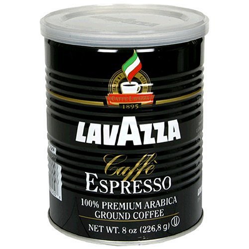 Lavazza Italian Coffee, Caffe Espresso, 100% Premium Arabica Ground Coffee, 8-Ounce Cans (Pack of 4)