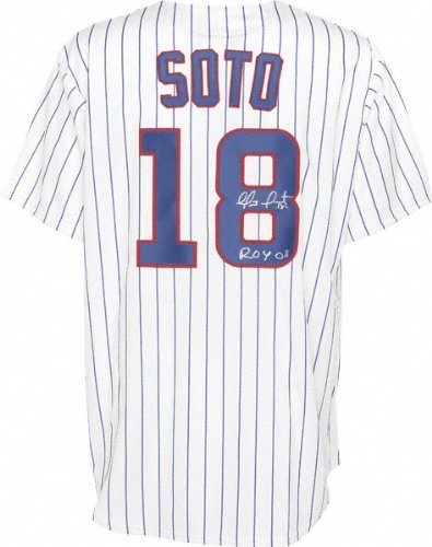 Geovany Soto Chicago Cubs Autographed Majestic Pinstripe Replica Jersey w/ Inscription 