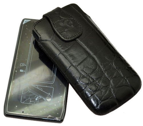 Suncase Ledertasche (Magnetverschluss) f&uuml;r Motorola Razr Droid croco-schwarz Preisvergleich