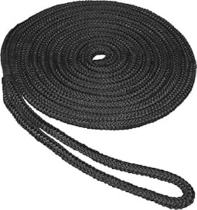 Seasense Double Braid Nylon Dockline (1/2-Inch X 25-Feet, Black)