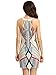 ROMWE Women's Cutaway Sleeveless Geometric Print Party Dress White M