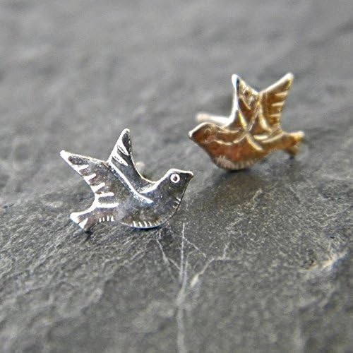 Sterling Silver Bird Earring, Silver Post Earring, Studs, Handmade Artisan Jewelry