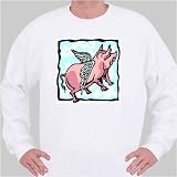 Sweatshirt with Animals, Wildlife, pink, sky, wings, pig, flying