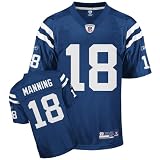 Peyton Manning Jersey: Reebok Blue Replica #18 Indianapolis Colts Jersey - Small