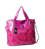 This chic bag design features textured faux leather that brightens up any look! Large size.