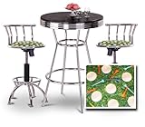 IMAGE OF Chrome Bar Table & 2 Chrome Adjustable 24
