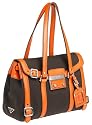 Prada Women's Large Canvas Satchel, Ebano/Orange