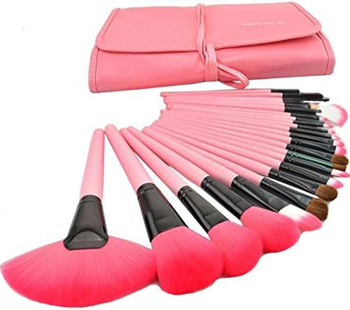 SaiDeng 24 Pieces Professional Cosmetic Makeup Brushes Kit Brushes&tools Make Up Case_Pink