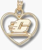 Central Michigan Chippewas Motion C Heart Pendant - 14KT Gold Jewelry