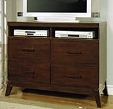 Entertainment TV Console with Taper Legs in Espresso Finish
