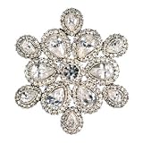 Lee Angel Silver Cubic Zirconia and Crystal Snowflake Brooch