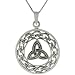 Sterling Silver Celtic Knot Circle with Triquetra Center Necklace