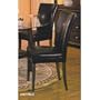 6 "new" Parson Chairs Black Leatherette With Cherry Wood Legs