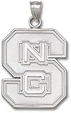 North Carolina State Wolfpack Solid Sterling Silver ''S'' ''NC'' 1 1/4'' Pendant