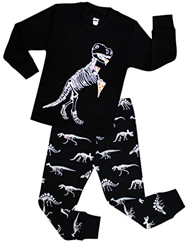 Pajamas Boys Halloween and Christmas Dinosaur Clothes 100% Cotton Size 2-10 Years