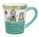Santa Barbara Design Studio Curly Girl Ceramic Mug with Striped Gift Box, Life Is Tough