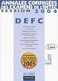 Annales corrigées des examens de l INTEC : DEFC Session 2004