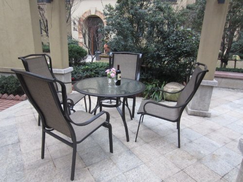 Grand Regent 5pc Outdoor Stacking Patio Dining Set - seats 4