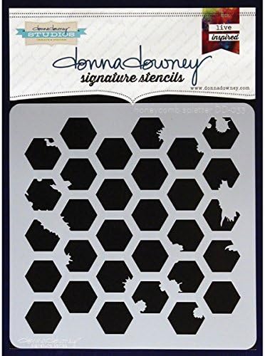 Brand New Donna Downey Signature Stencils 8.5"X8.5"-Honeycomb Splatter Brand New