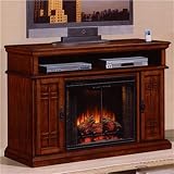 Classic Flame 28MM764-C253 Carmel Electric Fireplace and Media Console With Builtin Media Cabinets Wire Management System