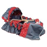 Denim and Red Bandana Trim Moses Basket by Wendy Anne