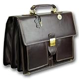 Elegante Lazarotti XXL Aktentasche K00312 Businesstasche aus edlem Vollrind-Leder, italienischer Stil