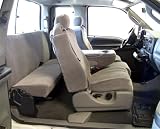 Exact Seat Covers, FD26 V7, 2001-2007 Ford F250-F550 Custom Exact Fit Seat Covers Designed for Front 40/20/40 Split Seats and Rear 60/40 Bench, Gray Velour