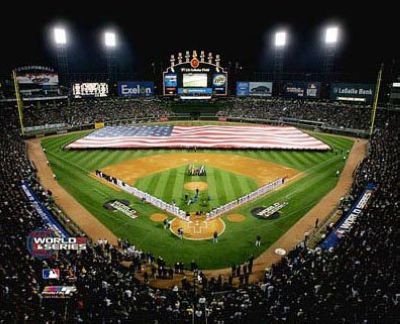 2005 Chicago White Sox MLB 8x10 Photograph World Series Game 1 Flag