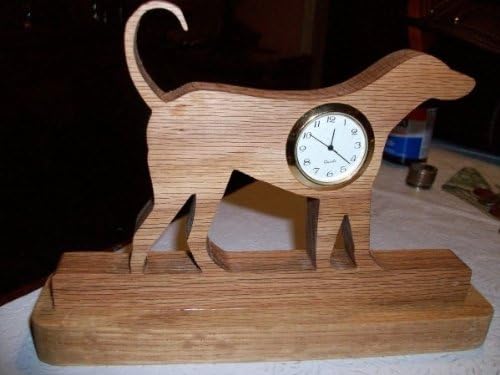 Fine Crafts 432CLK Dog miniature wooden desk clock