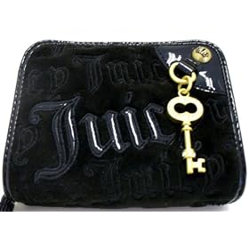 Juicy Couture Black Velour Charming Juicy French Wallet