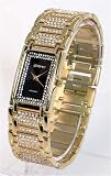 GENEVE Men's Gold-Tone Swiss-Quartz Watch with Austrian Crystals. Model GEN-1002