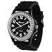 Silverbin Rhinestone-accented Black Silicone/Jelly Watch