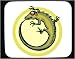 Decorated Mouse Pad with circle, animal, reptile, lizard, tail