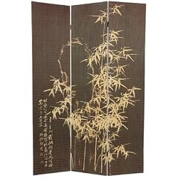 Tall Frameless Black Bamboo Design Screen