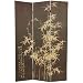 Tall Frameless Black Bamboo Design Screen