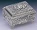 Jewelry : FOOTED ROSE BOX - SILVER PLATED FOOTED ROSE BOX