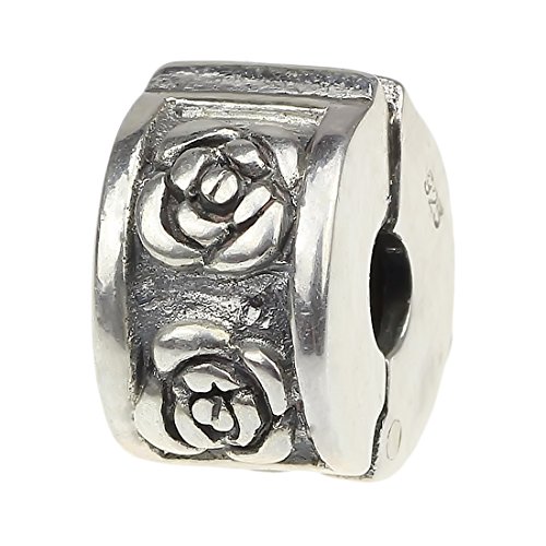 Beads Hunter 925 Sterling Silver Rose Clip Stopper For European Bracelet