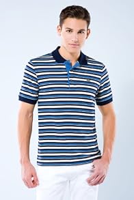 Short Sleeve Multi-Color Stripe Pique Polo