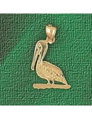 Dazzlers Solid 14k Gold Pelican Charm Pendant Available in three colors from jewelsberry (weights: 0.8 grams only)
