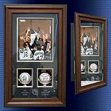 8 x 10 Vertical Picture and Double Baseball Shadow Box with Mahogany Frame