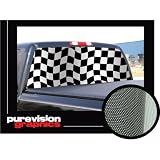 CHECKERED FLAG 16 x 54 Rear Window Graphic checker truck decal by PureAV