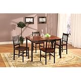 5 PC. Set Brown Fudge Wood Finish Dining Room Table And 4 Chairs