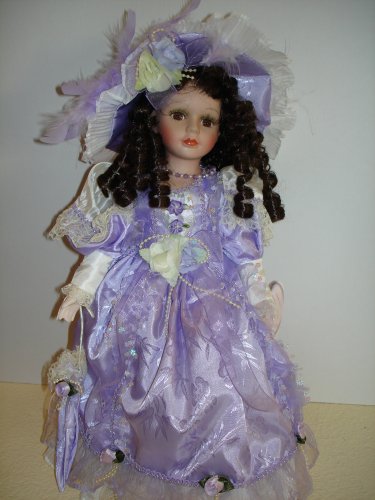 Childrens Toyshop  Toys : Emily, 16" Porcelain Doll on a Stand