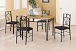 5 Piece Black Metal Dining Set By Coaster Furniture