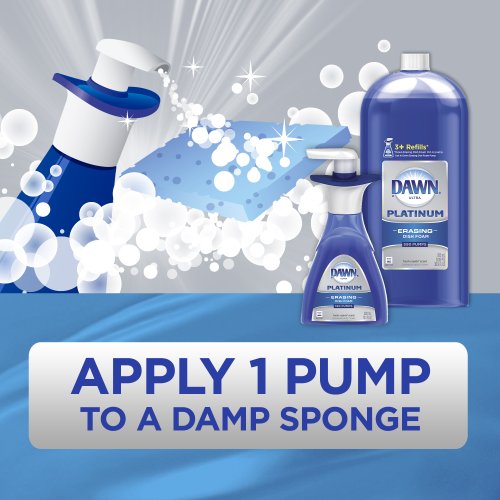 Dawn Platinum Erasing Dish Foam, Dishwashing Soap Pump And Refill Fresh