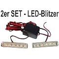 2er SET - LED Blitzer Strobe Light, 6 LED - ROT -