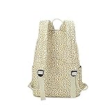 ファッション女性Leopardのキャンバスのバックパックアウトドアキャンプ大学スクールバッグダークベージュ