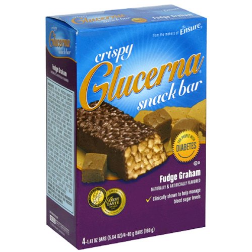 Glucerna Snack Bar for People with Diabetes, Fudge Graham, 4-Count Boxes (Pack of 6) by Glucerna