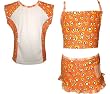 MaxOut UPF 50+, UV Protective Girl's 3 PC Outfit: Short Sleeve Panel Rashguard, Bikini Top & Built-in Skirt (Sizes 4 - 6x)